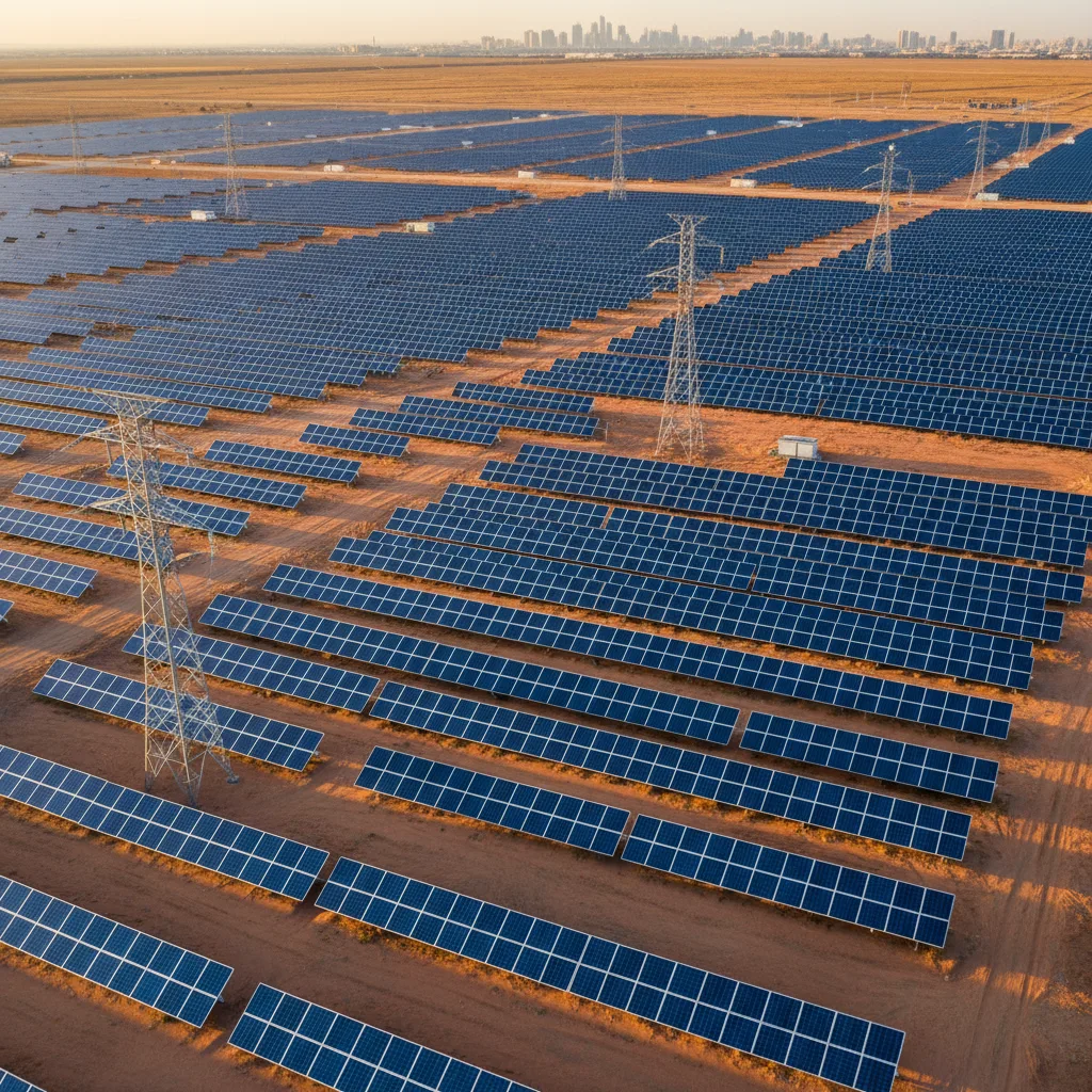 Usina solar conectada à rede de transmissão